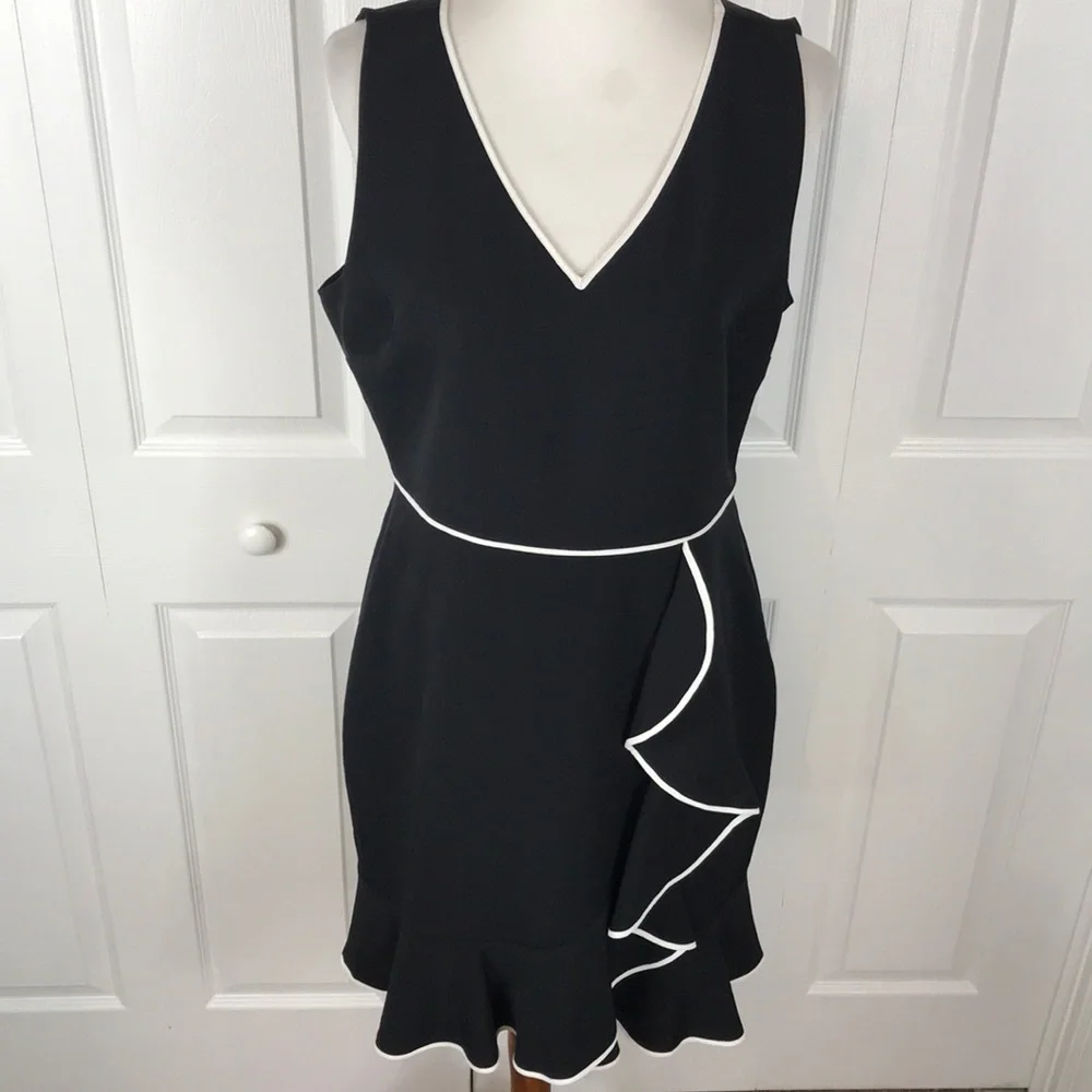 Isaac Mizrahi IMNYC Sleeveless Ruffle Dress Black - Picture 1 of 8